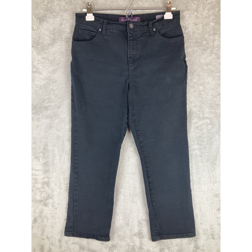 Gloria Vanderbilt Amanda Jeans Size 10P Black Capri Denim Stretch